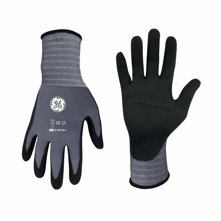 GE Nitrile Coated General Purpose Gloves, 15 Gauge, GRY/BLK, XL, 1/PR GG217XLC